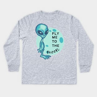 Fly Me To The Moon Kids Long Sleeve T-Shirt